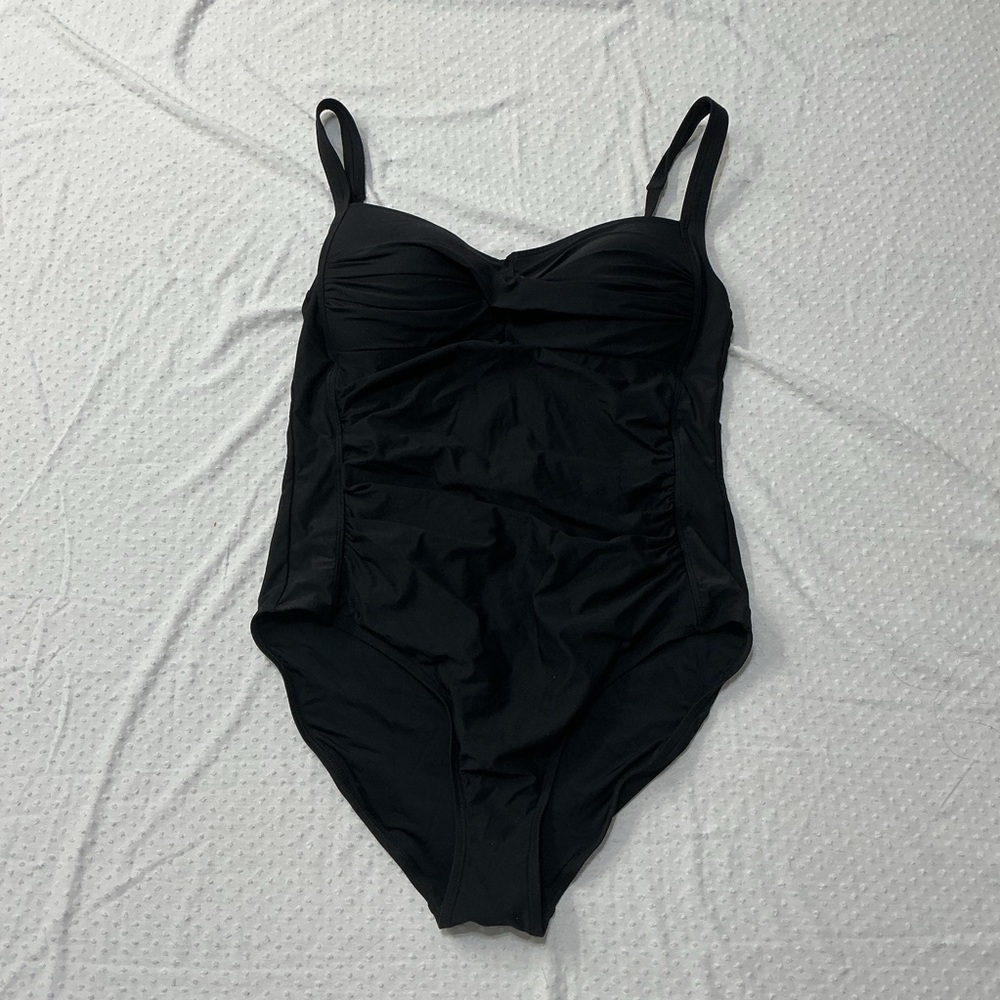 NIP TUCK Swim Black One-Piece Swimsuit Multi Fit Cup Women's size 12